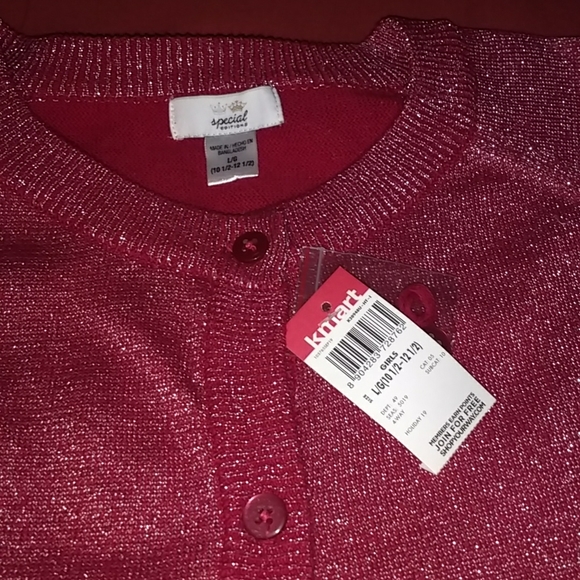 NWT Special Editions sweater w red shinny looks - Picture 7 of 13